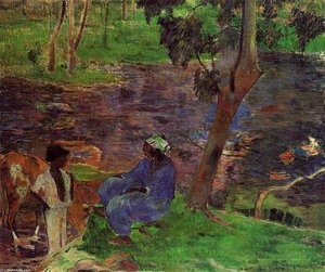 Riverside — Eugène Henri Paul Gauguin, Post-impressionist Movement
