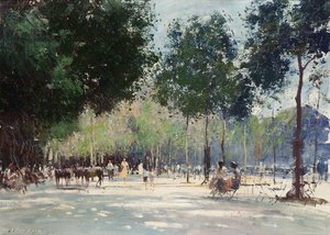 May Afternoon on the Champs Elysees - Paris, (1951)
