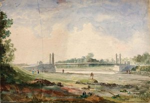 Suspension Bridge Over The Arno, Near The Cascine, Forence — Miner Kilbourne Kellogg