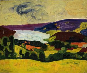 Yellow Field And Lake — William H. Johnson, Expressionism