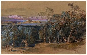 The Citadel From Above The Village Of Ascension, Corfu — Edward Lear