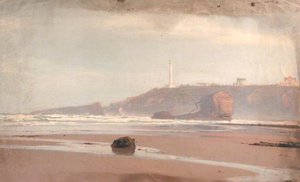 Coastal Scene With Lighthouse — Wilfred Williams Ball, Romanticism