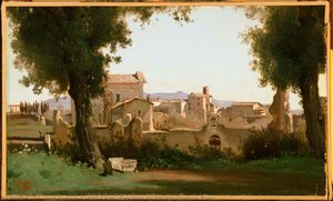 View From The Farnese Gardens, Rome — Jean-baptiste-camille Corot, Romantic Landscape