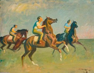 Study For 'early Morning, Newmarket' — Sir Alfred James Munnings, Impressionism