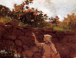 Girl In A Garden — Winslow Homer