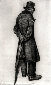 Orphan Man With Umbrella, Seen From The Back — Vincent Willem Van Gogh, Contemporary Realism