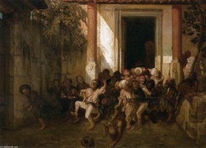 Turkish Boys Let Out Of School — Alexandre Gabriel Decamps, Orientalist Painting