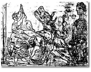 Blind Minotaur Is Guided By Girl — Pablo Picasso