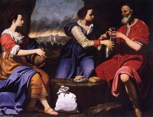 Lot And His Daughters — Lorenzo Lippi, Baroque Drama