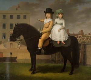 Wright Thomas Squire (d.1811), And His Sister Charlotte On A Black Pony — Nathan Fielding