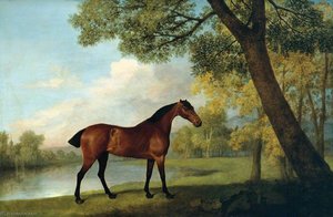 Bay Hunter By A Lake — George Stubbs