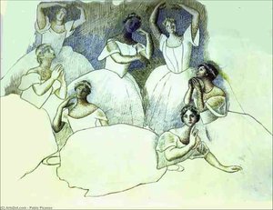 Group Of Dancers. Olga Kokhlova Is Lying In The Foreground — Pablo Picasso