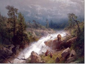 Bears By Stream — Herman Herzog