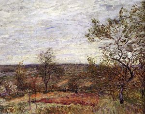 Windy Day At Veneux — Alfred Sisley