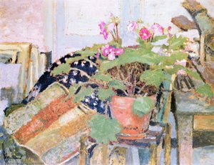 Pot Of Flowers In The Studio, Rue Truffaut — Jean-édouard Vuillard