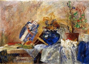 Nature Morte Au Vase Et A L' Eventail Bleu — James Ensor, Other