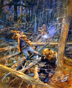 A Wounded Grizzly — Charles Marion Russell