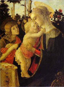 The Virgin And Child With John The Baptist — Sandro Botticelli, Italian Renaissance