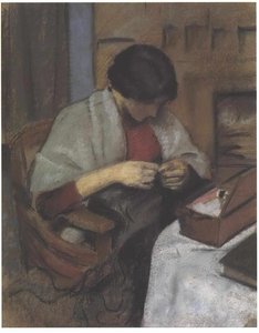 Elisabeth Gerhard Sewing — August Macke