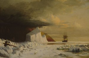 An Arctic Summer Boring Through The Pack In Melville Bay — William Bradford