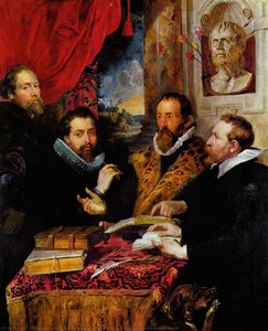 Selfportrait With Brother Philipp, Justus Lipsius And Another Scholar — Peter Paul Rubens