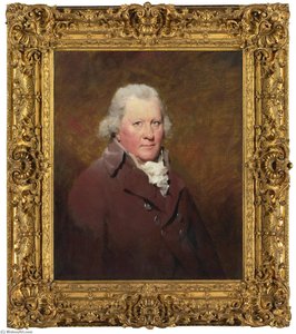 Portrait Of Captain David Kinloch, R.n. (1736 1818), Half Length, Dressed In A Snuff Brown, Double Breasted Jacket With Brass Buttons And A White Frilled Jabot — Henry Raeburn