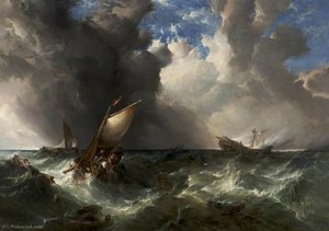 Ship On Fire Off The North Foreland — Alfred Montague