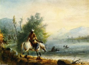 Fording The River — Alfred Jacob Miller