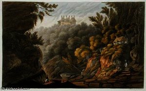Shanklin Chine, from 'The Isle of Wight Illustrated, in a Series of Coloured Views', engraved by P