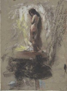 Study Of A Nude Girl — Antonio Mancini, Renaissance
