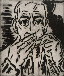 Self Portrait With Burning Match — Karl Schrag