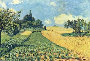 Grain Fields On The Hills Of Argenteuil — Alfred Sisley