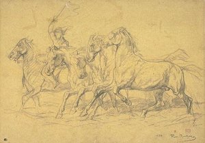 Five Horses At The Trot, Led By A Man — Rosa Bonheur, Romanticism