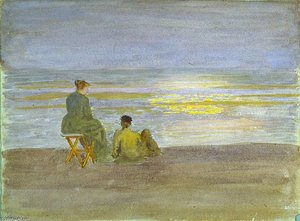Man And Woman On The Beach — Thomas Pollock Anshutz