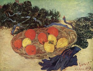 Still Life With Oranges And Lemons With Blue Gloves — Vincent Willem Van Gogh, Post-impressionism