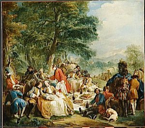 Halte De Chasse — Charles-andré Van Loo, Rococo Art
