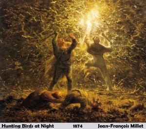 Hunting Birds At Night — Jean-françois Millet