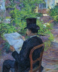 Désiré Dihau (reading A Newspaper In The Garden) — Henri De Toulouse-lautrec