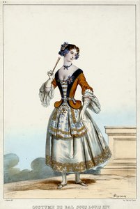 Costume De Bal Sous Louis Xiv — Achille Jacques Jean Marie Devéria