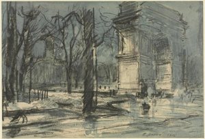 View Of Washington Square, New York — Everett Shinn