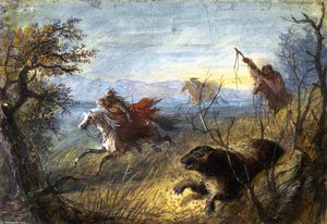 Grizzly Bear Hunt — Alfred Jacob Miller