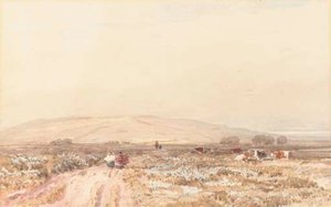 Travellers On A Moorland Track — David Cox