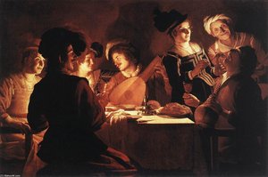 Supper Party — Gerard Van Honthorst, Dutch Baroque