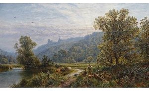 Cow Herders Resting By A Riverbank — Alfred I Glendening