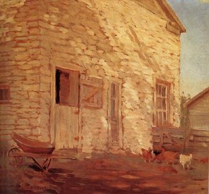 Old Stone And Barn — Grant Wood
