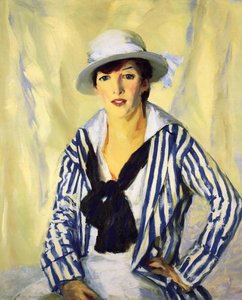 Viv In Blue Stripe — Robert Henri