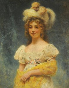 Portrait Of A Lady In A Yellow Shawl — Konstantin Yegorovich Makovsky