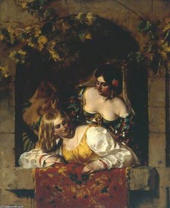 Window In Venice, During A Festa — William Etty