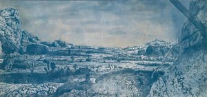 Mountain Valley with Fenced Fields