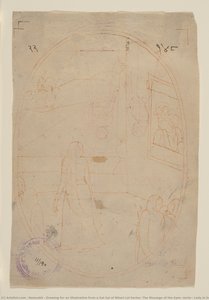 Drawing for an Illustration from a Sat Sai of Bihari Lal Series: The Message of the Eyes (recto); Lady in Search of Her Lover on a Dark Night (verso)